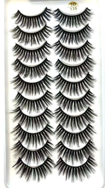 10 pairs of 3D false eyelashes, handmade, soft and hot, naturally, to create a perfect eye makeup, cross and thick