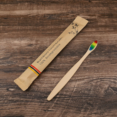 100pcs Eco-friendly Bamboo Reusable Toothbrush Portable Adult Wooden Soft Toothbrush Laser Custom Engraving Logo