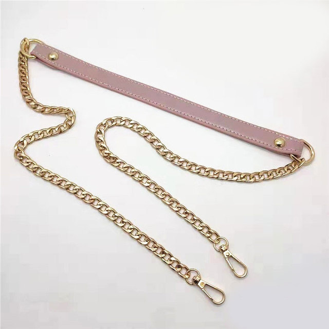 120cm Shoulder Bag Straps PU Leather Metal Chain Handbag Handle for Women Handbags Chain Strap Replacement Bag Accessories