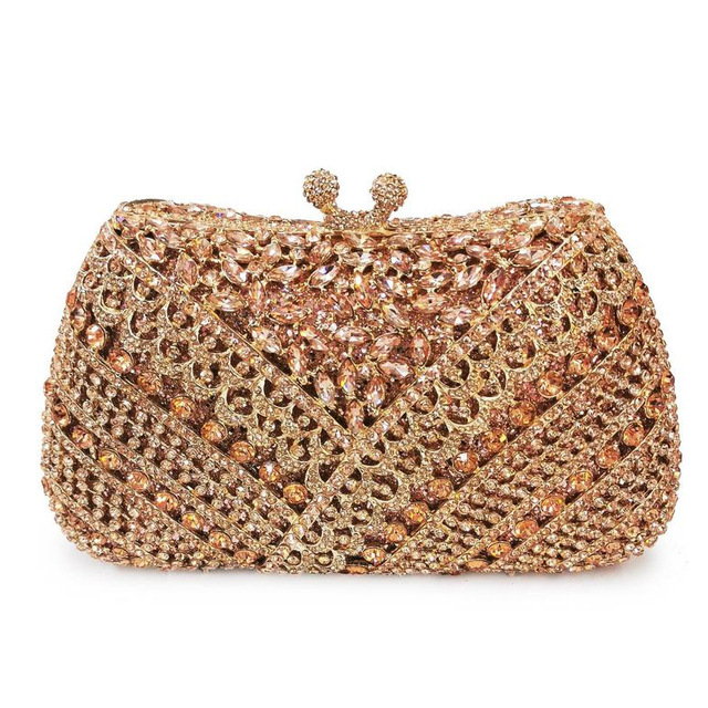 New Arrival Crystal Green Rhinestone Luxurious Evening Clutches Small Handbag For Women Prom Party Bag