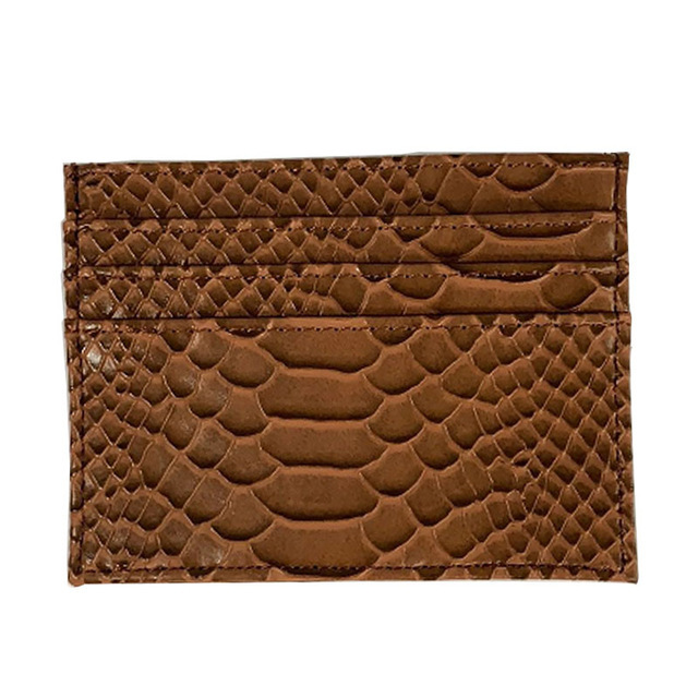 Customized Hot Sales Card Holder Men Women Ostrich/Crocodile/Python/Snake PU Leather PU Wallets Small Card Holder Bag Card Holder