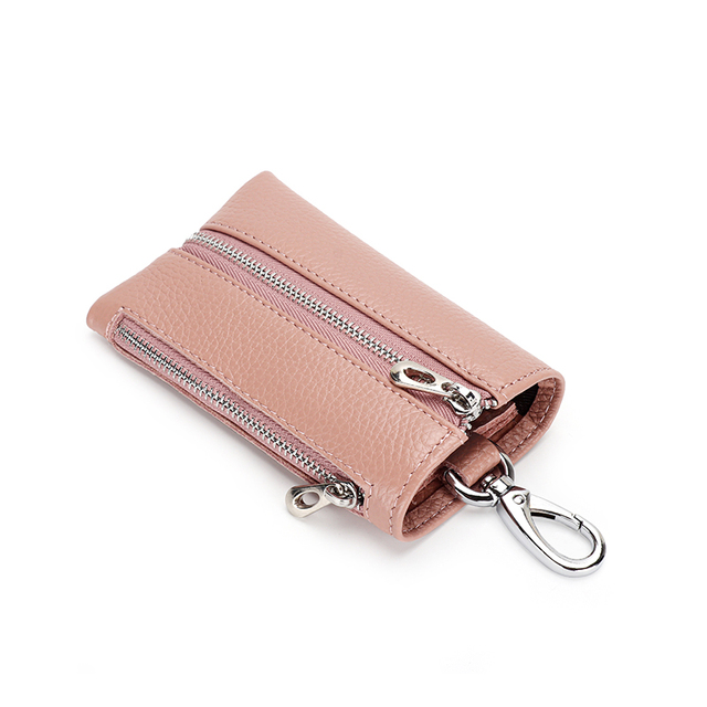 Women's key bag multifunctional leather home key bag 2-in-1 first layer cowhide storage wallet pocket waist car hanging bag