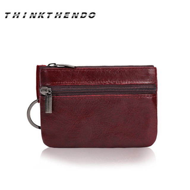 Small Double Zipper Wallet For Men Women Kids Multifunction Mini Wallet With Keyring Credit Cards