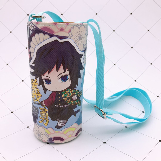 Devil Blade Cartoon Anime Peripheral PU Cup Cover Demon Slayer Kimetsu no Yaiba Kamado Nezuko Student Children Kids Kettle Bag