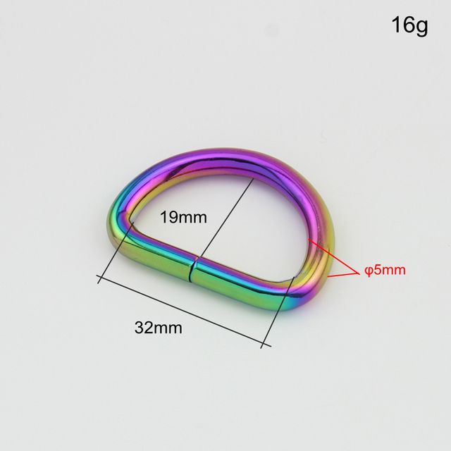 Heavy Duty Metal Sewing Rings, Rainbow Open D-Ring Belt Rings, 10-50 Pieces, Full Size 10-13-15-25-32-38mm, For Sewing Wholesale