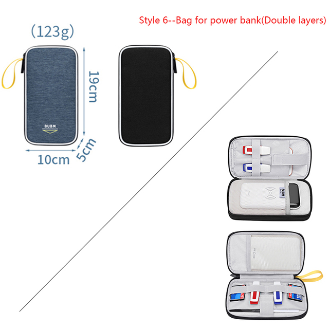 بوب حقيبة لبنك الطاقة الرقمية تلقي الملحقات كيس منظم حقيبة محمولة ل USB