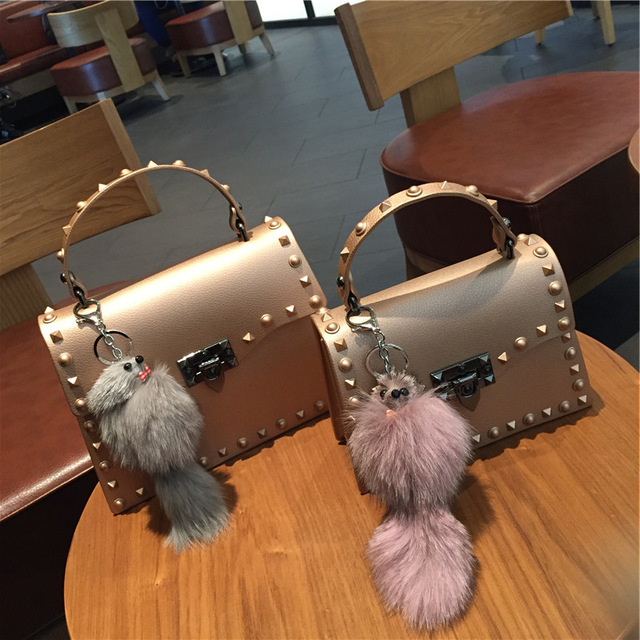 luxury handbags women bags designer jelly bag fashion vintage woman shoulder bag 2021 pvc rivet handbags