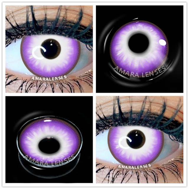 Amara Colored Contact Lenses For Eyes Anime Cosplay Colored Lenses Blue Purple Multicolor Contact Lenses Makeup Beauty