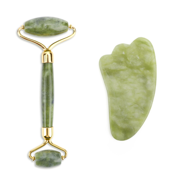 Natural Facial Massager Gua Sha Scraper Double Headed Jade Roller Jade Roller Skin Care Rose Quartz Face Massager Face Lifting Health Beauty Tools