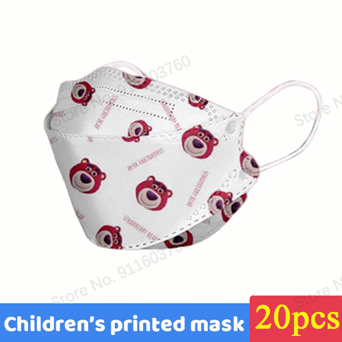 Disney Children KN95 Face Mask Anime Mickey Cartoon Cute 4-layers Breathable for 4-12 Years FFP2 Mouth Mascarillas 10pcs/bag