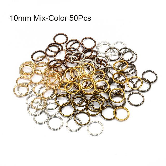 50pcs Mix Color Hair Braid Dreadlock Beads Cuffs Rings Tube Accessories Opening Hoop Circle 10-12mm Inner Hole Hair Rings