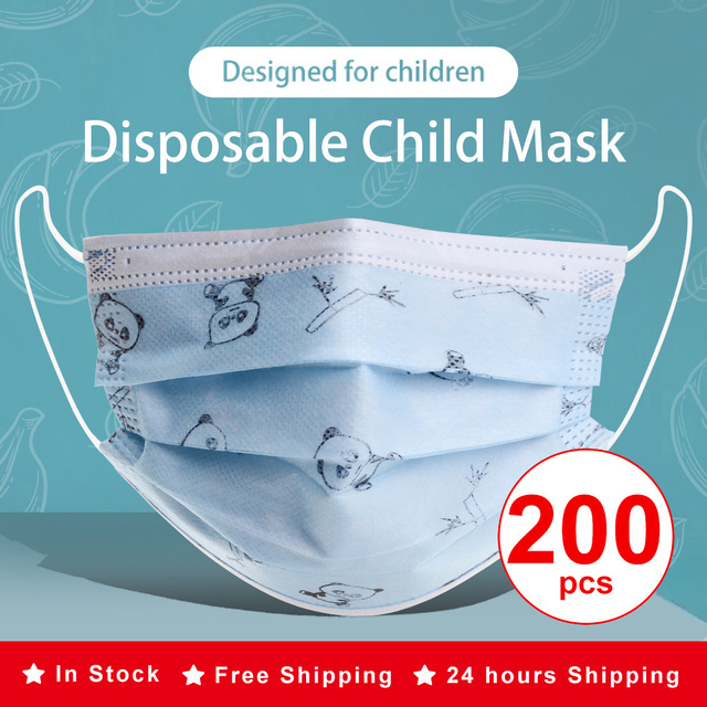 50/100pcs Cartoon Children Face Masks 3 Layer Disposable Mouth Flex Soft Breathable Cute Hygiene Kids Face Mask for Child