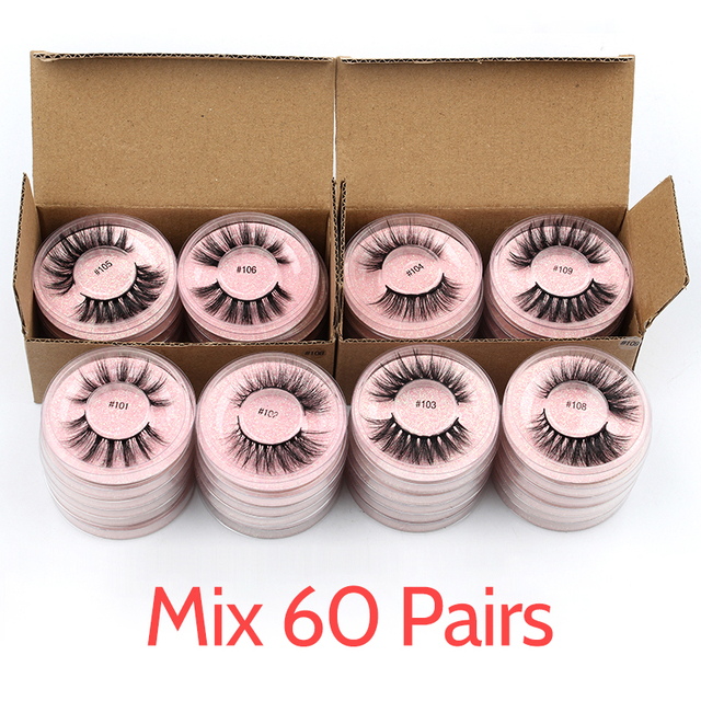 3D False Eyelashes Natural Soft Mink Hair, 4/50/100pcs Set, Wholesale