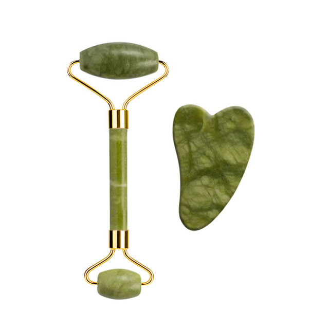 Natural Jade Gouache Stone Scraper Facial Massager Gua Sha Massager for Face Body Massage Set Anti-wrinkle Beauty Relax Tool