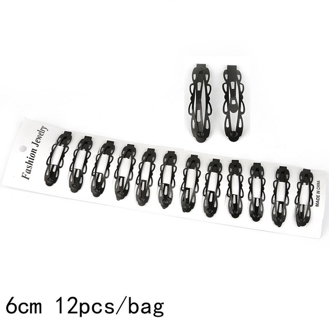 Black Sample 12pcs/set Metal Hair Barrettes Hairpins BB Headbands Hair Clip for Girls Womens Hairgrips Hair Styling Accessories