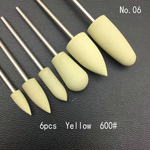 6pcs/set Rubber Silicon Nail Drill Grinding Cutter for Manicure Flexible Bit Polisher Machine Electric Nail File Art Tools