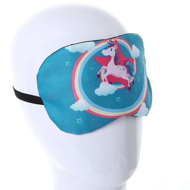 Cartoon Unicorn Sleep Mask Cool Breathable Men Women Lovely Shading Sleeping Eye Mask Adult Children Sleeping Aid Eye Patches Cover