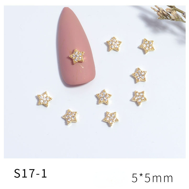 Net Red New Nail Art Jewelry Zircon Star Moon Love Pearl Rabbit Butterfly Chain Nail Decoration Nail Accessories