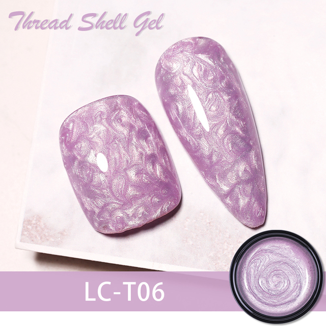 LILYCUTE Thread Shell Nail Gel Polish 7ml Pearl Shell Semi Permanent UV Gel Base Top Coat Popular in Autumn and Winter