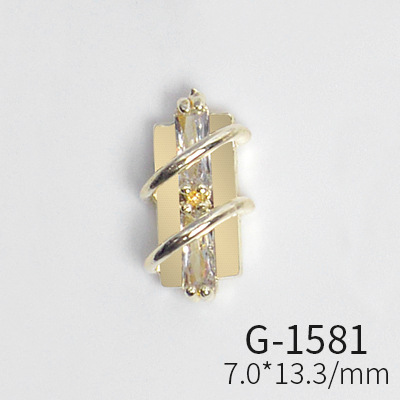 Japanese new style nail art, zircon jewelry, big diamond cross, love all-match real gold color nail art decorations tools