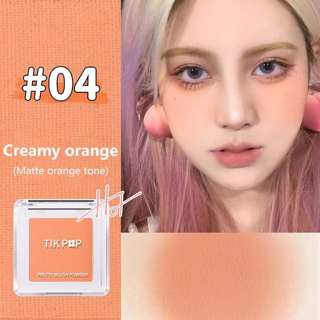 New 6 Colors Cosmetic Blush Makeup Palette Mineral Powder Lipstick Lasting Natural Cream Cheek Tint Orange Peach Pink Blush