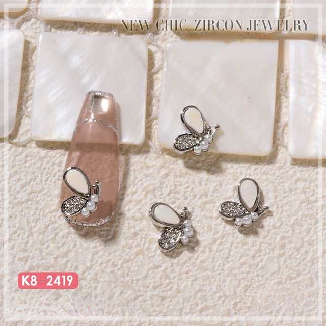 Nail Art Zircon Jewelry Bowknot Pearl Accessories Explosive Flower Color Preserved Decorative Diamond Nail