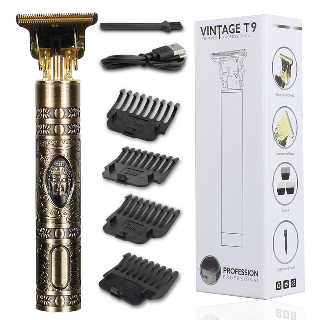 2022 USB الكهربائية مشابك شعر قابلة للشحن ماكينة حلاقة أداة تهذيب اللحية المهنية الرجال آلة قطع الشعر اللحية الحلاق قص الشعر t9