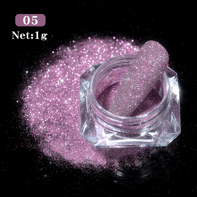 Born Pretty Reflective Glitter Powder Bright Light Shining Nail Chrome Pigment Dust Powder Nail Decoration for Gel Polish