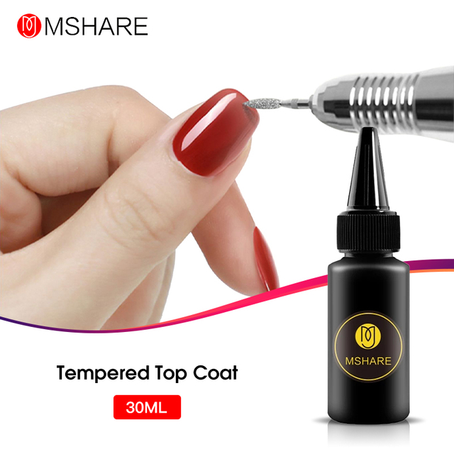 MSHARE Tempered Top Coat Matte Tops For Nails Mat Matte Gel Polish Semi Permanent UV Varnish