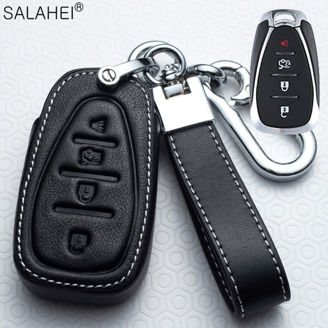 Leather For Car Key Case Auto Key Protection Cover For Chevrolet New Malibu XL Equinox Car Holder Shell Car Styling Accessories