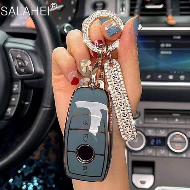 PU Car Key Case Cover For Mercedes Benz E C G M R S Class W204 W212 W176 GLC CLA GLA AMG Accessories