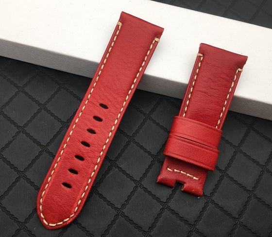 Top Quality 24mm Brown Gray Vintage Retro Italy Genuine Leather Watchband for Panerai Strap Watch Band Butterfly Buckle Strap