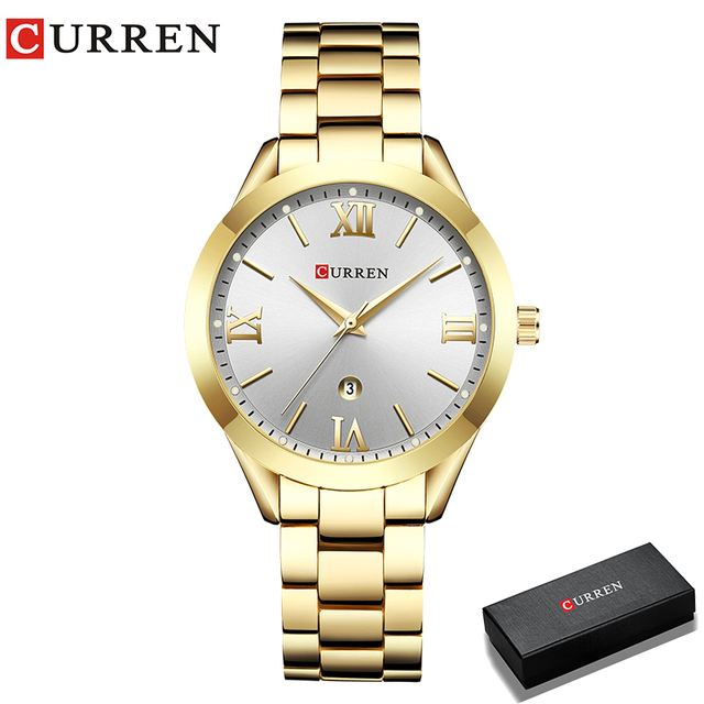 CURREN Gold Watch Women Watches Ladies 9007 Steel Women's Wrist Watches Female Clock Relogio Feminino Montre Femme