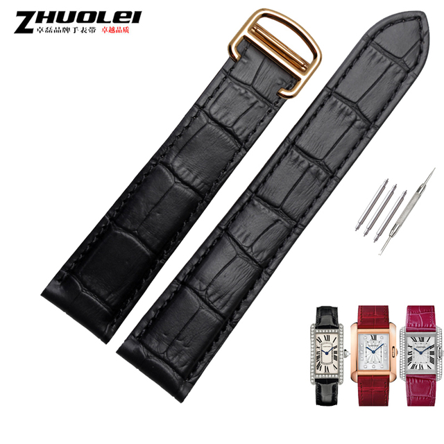 Genuine leather watch strap, high quality, black, brown, with folding tank buckle, 16 17 18 20 22 23 24 25 mm straps