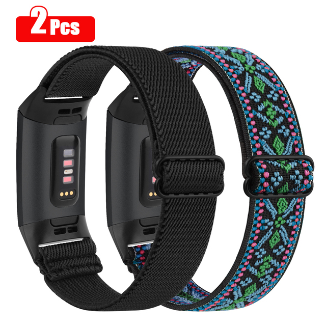 6pcs/4pcs/3pcs/lot Woven Elastic Watch Band For Fitbit Charge 4 3 Strap Sport Fabric Bracelet Correa For Fitbit Charge 3 4 Band