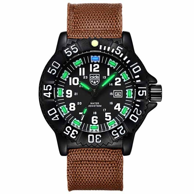 Addie Men's Watches Military Leisure Sports Outdoor Luminous Watch Multifunction NATO Nylon Waterproof Quartz Watch for Men