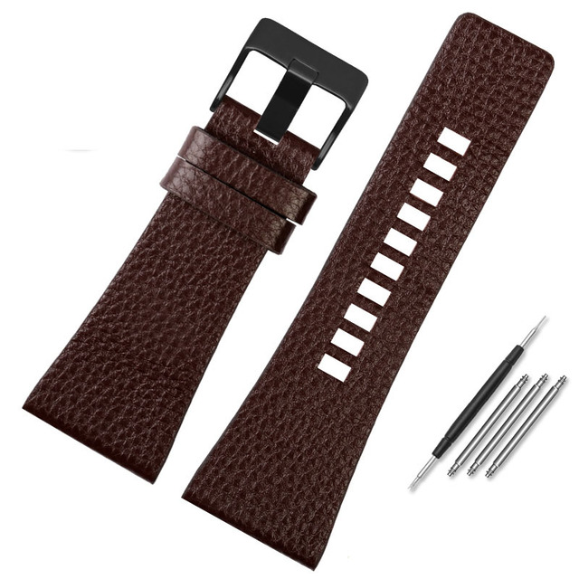 Genuine Leather Watchband for Diesel DZ7396DZ1206 DZ1399 DZ1405 Watch Band Litchi Grain 22 24 26 27 28 30 32 34mm Strap Bracelet