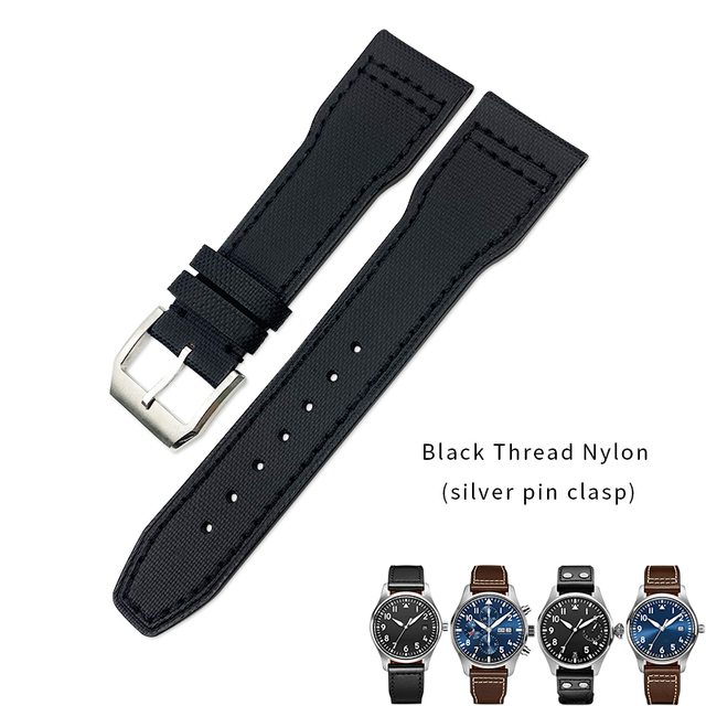 20/21/22mm High Quality Calfskin Leather Nylon Watch Strap Fit For IWC Pilot SPITFIRE MARK18 PORTOFINO Best Gun IW3777 Watchband