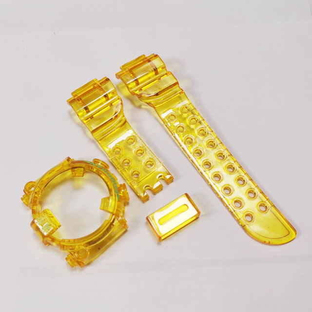 DW8200 Watchband Ice Bezel Transparent Watchband and Cover Customize Colorful Silicone Bracelet Replacement for DW8200 with Tools