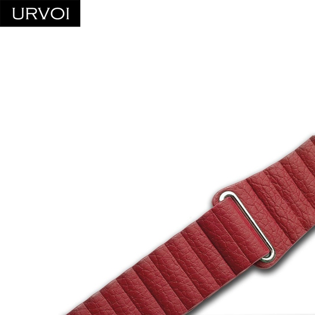 URVOY leather band apple watch series 7 6 SE 5 4 3band for iwatch Leather strap with soft comfortable magnetic clasp 2021 New