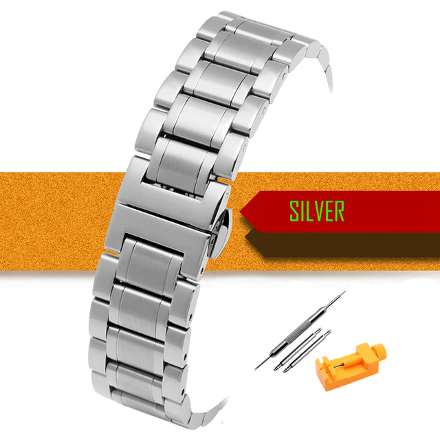 Watch Band Wristwatch Stainless Steel Metal Strap Wristband 14mm 16mm 17mm 18mm 19mm 20mm 21mm 22mm 23mm 24mm 26mm Width Size