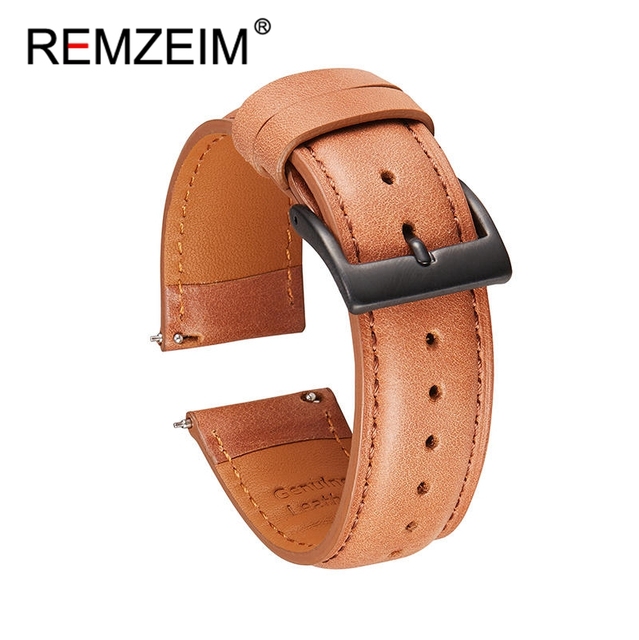 Calf leather watch strap 20mm 22mm quick release watchband for women men watch accessories solid buckle blue red green