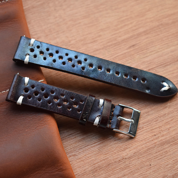 Retro Genuine Leather Watchband 18mm 20mm 22mm 24mm Calfskin Watch Straps Breathable Breathable Handmade Stitching For Men