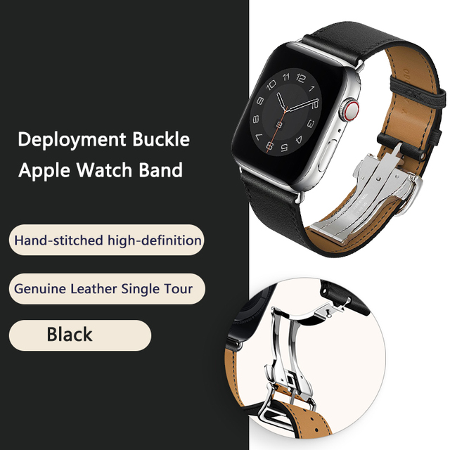 High Quality Genuine Leather Single Turn Buckle Strap for iwatch Apple Watch7 6 Se 5 4 3 2 1