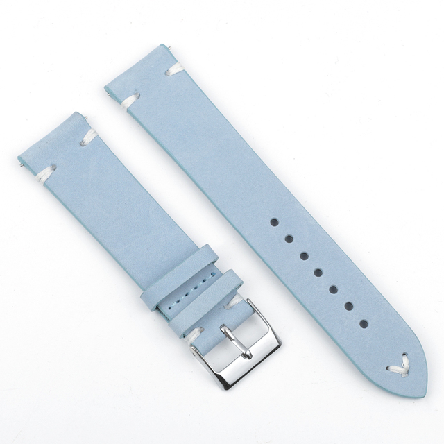 High Quality Suede Leather Antique Watch Straps Blue Watchbands Replacement Strap For Watch Accessories 18mm 20mm 22mm 24mm