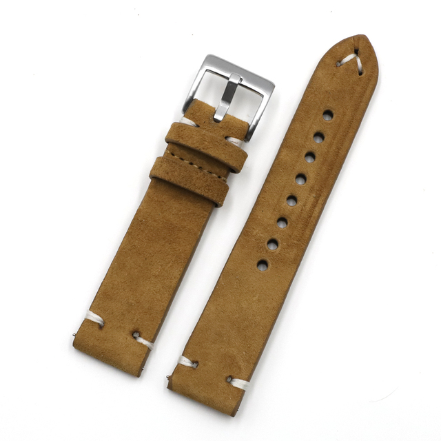 Suede Leather Watch Band18mm 20mm 22mm 24mm Quick Release Strap Replacement Watchband Vintage for Men Women Brown