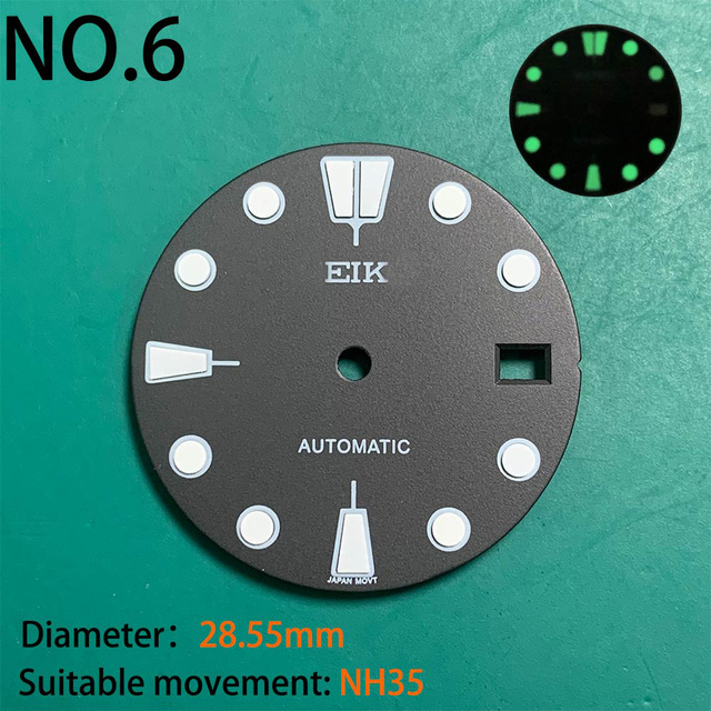 Nh35 watch double dial new C3 luminous modified craft watch skx007 SKX006 small millimeter 28.5mm abalone nh35 universal