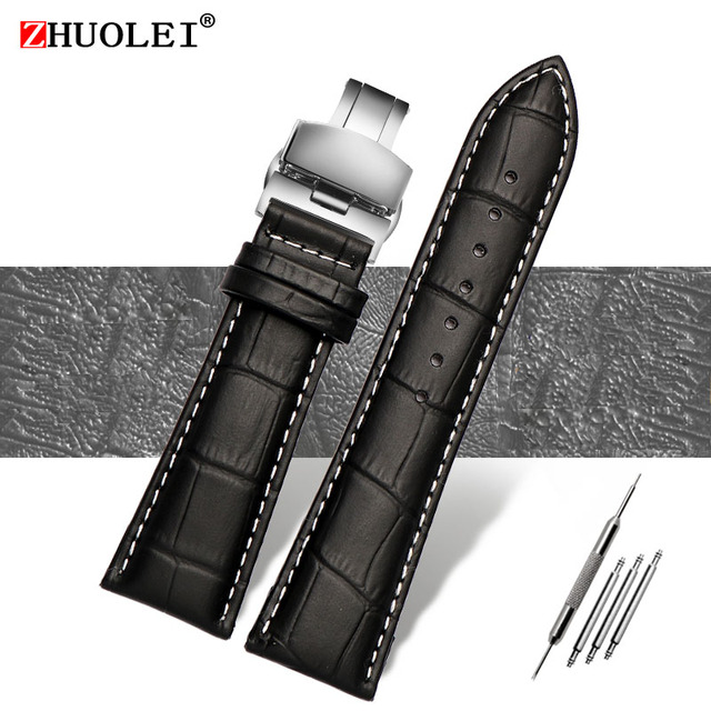 Watch Strap 23mm 24mm 26mm 28mm Big Width Black Brown Mens Crocodile Genuine Leather Watch Strap Band Bracelets Free Shipping
