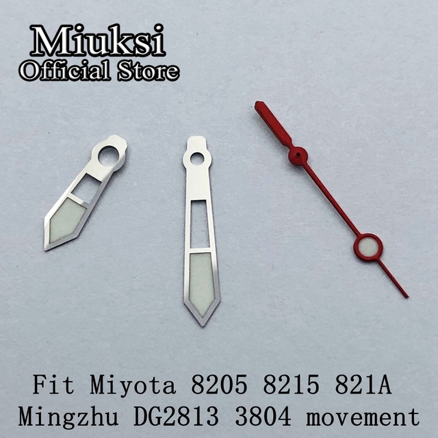 Miuksi Silver Blue Watch Green Hands Luminous Hands Fit NH35 NH36 ETA 2824 2836 Miyota 8205 8215 821A Mingzhu 2813 3804 Movement