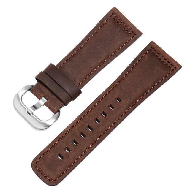 Frosted Genuine Leather Watchband 28mm Black Brown Strap Replacement Strap for S2 M2 P3 T2 Series Retro Watch Series